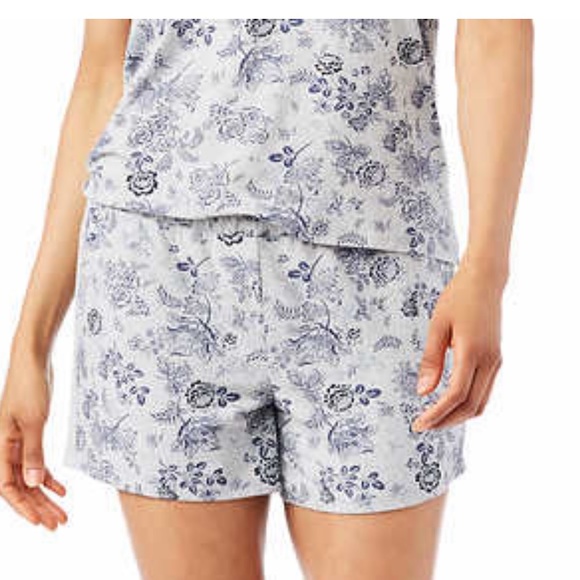 Lucky Brand Ladies' 4-Piece Pajama Set Gray (Denim Floral), - Picture 6 of 8